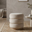 Milo Beige Velvet Three-Tier Pouf