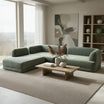 7 Seater Olive Green Upholstered L-Shape Sectional Sofa