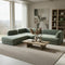 7 Seater Olive Green Upholstered L-Shape Sectional Sofa