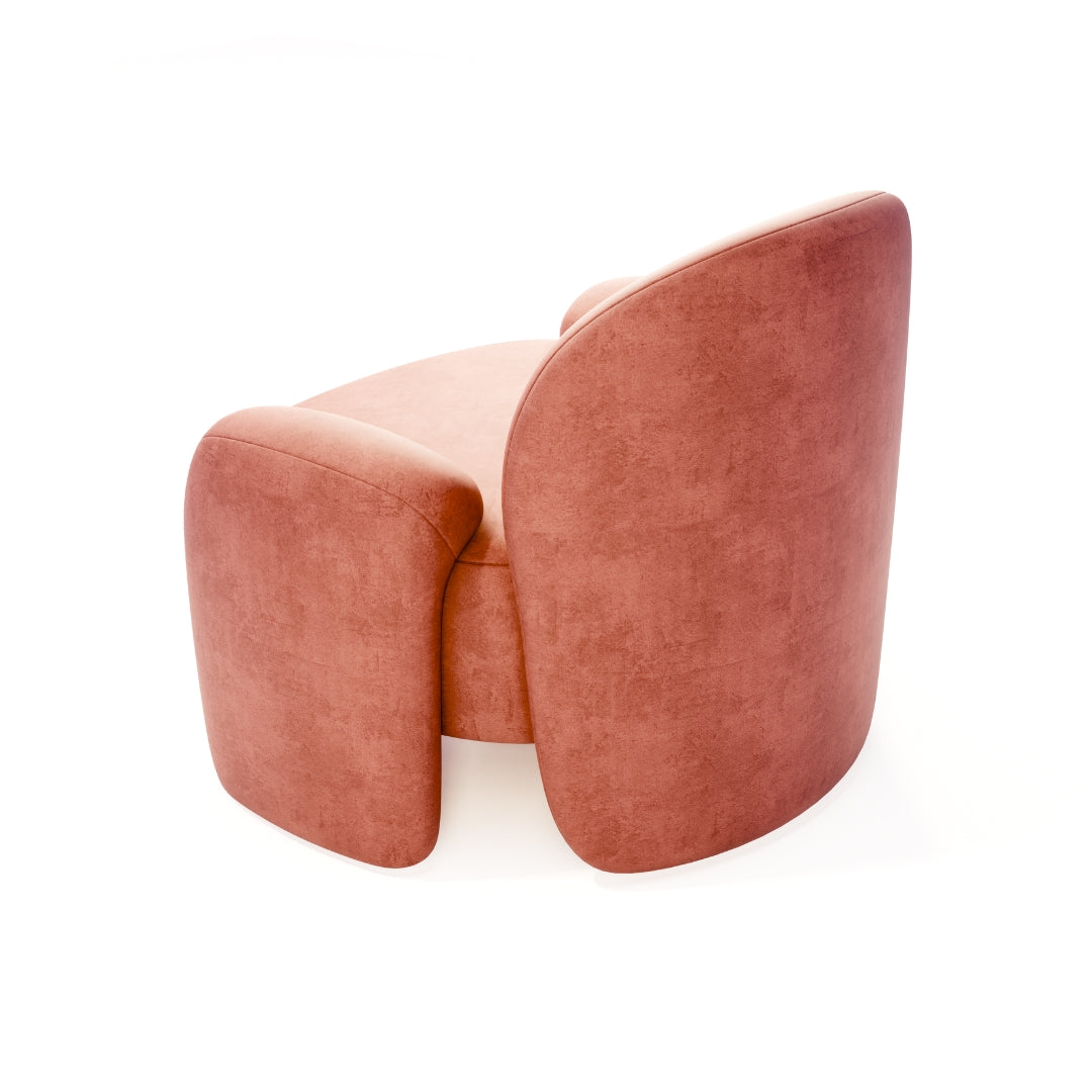 Contemporary Blush-Toned Curved Lounge Chair