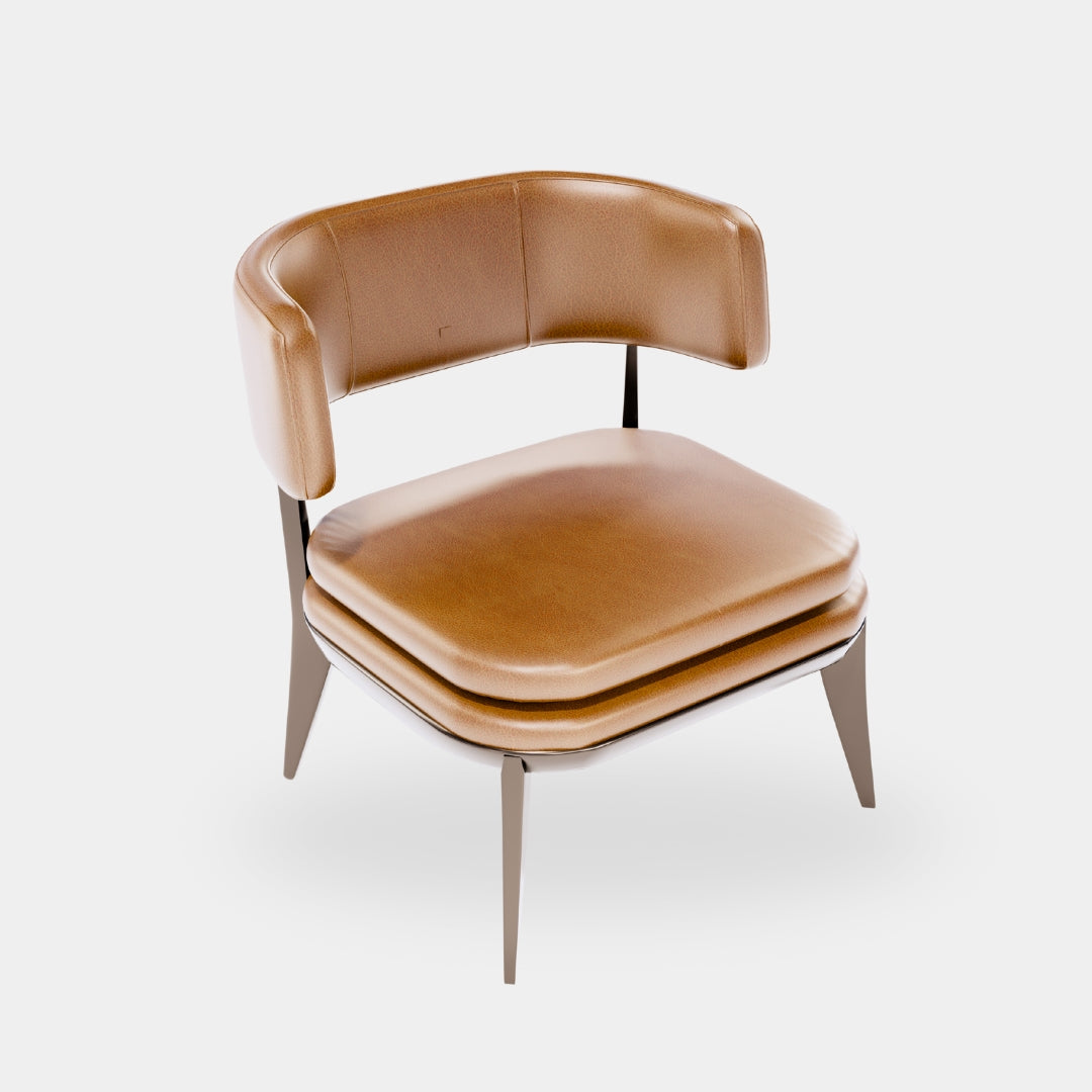 Retro Charm Armless Wooden Accent Chair