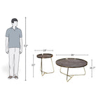 Golden Edge Black Marble Coffee Table Duo

