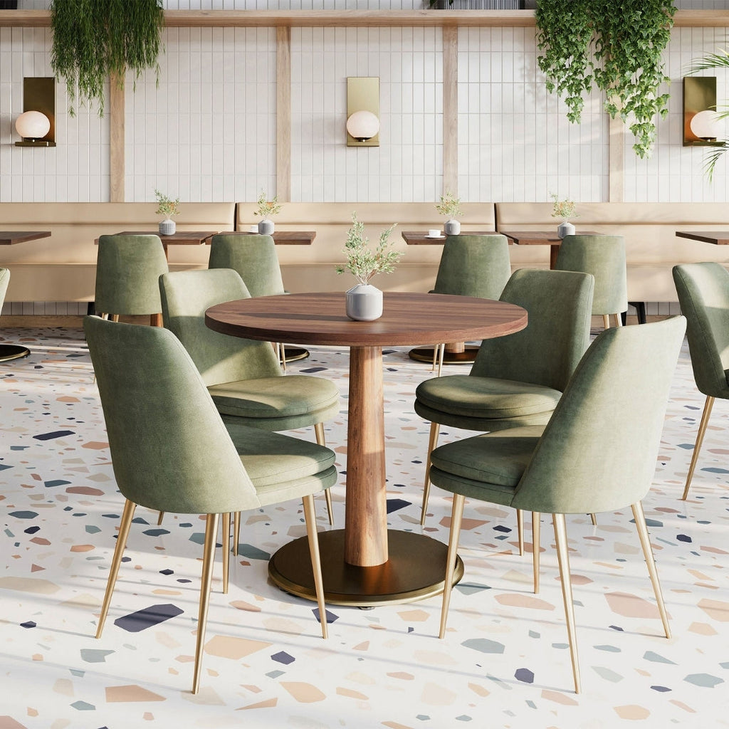 Golden Base Brown Wood Cafe Table