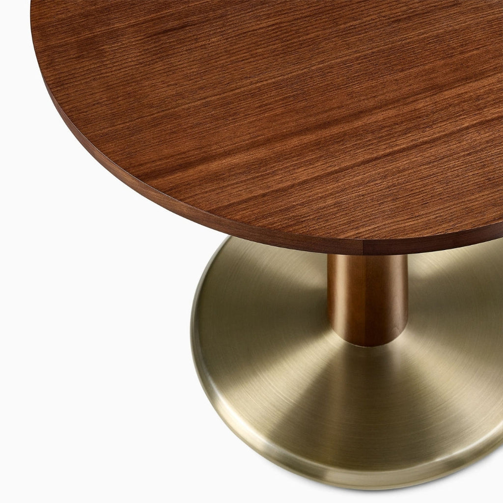 Golden Base Brown Wood Cafe Table