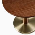 Golden Base Brown Wood Cafe Table