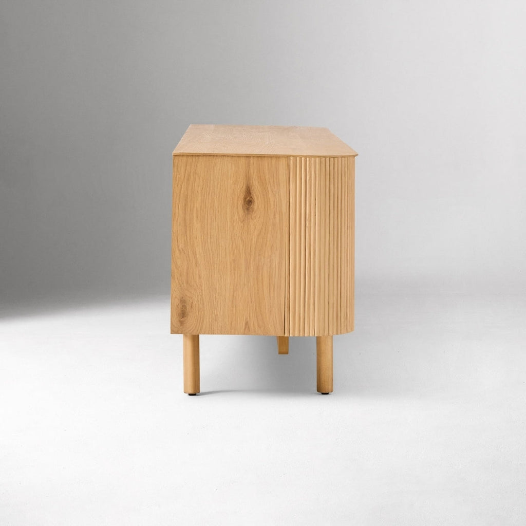 Contemporary Oak Slatted TV Unit