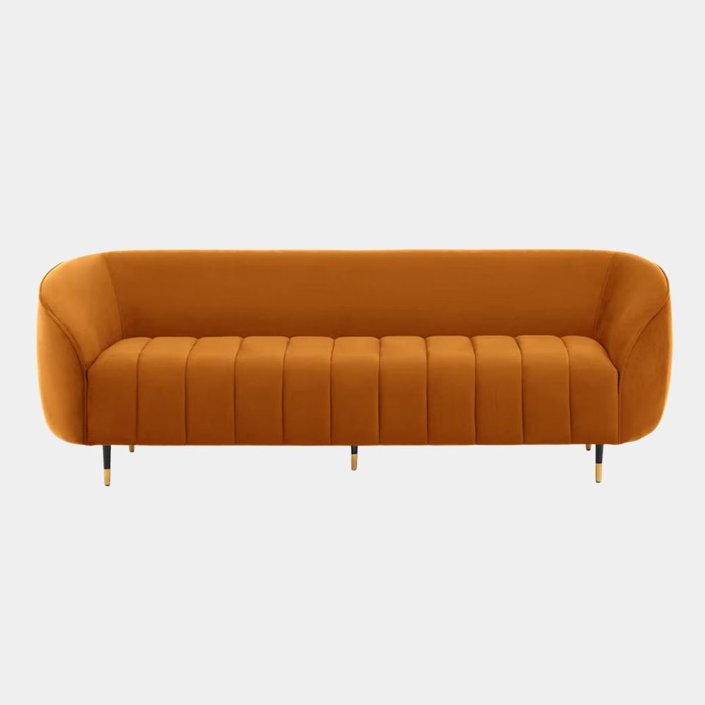 3 Seater Modern Curved Channel Lounge Sofa