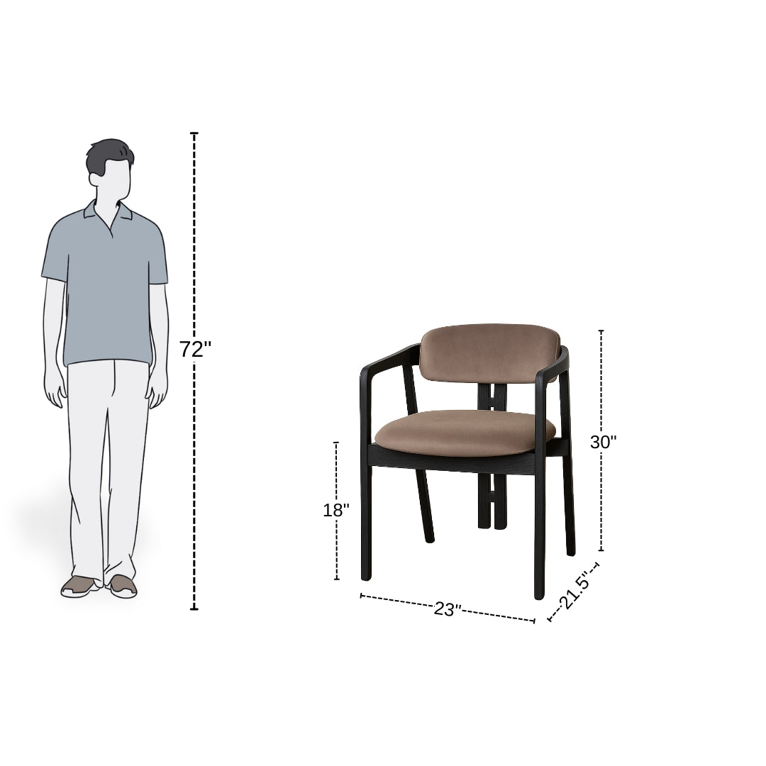 Modern Dining Chair with Cushioned Seat and Backrest

