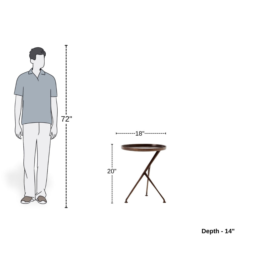 Tri-Leg Vintage Brass Table

