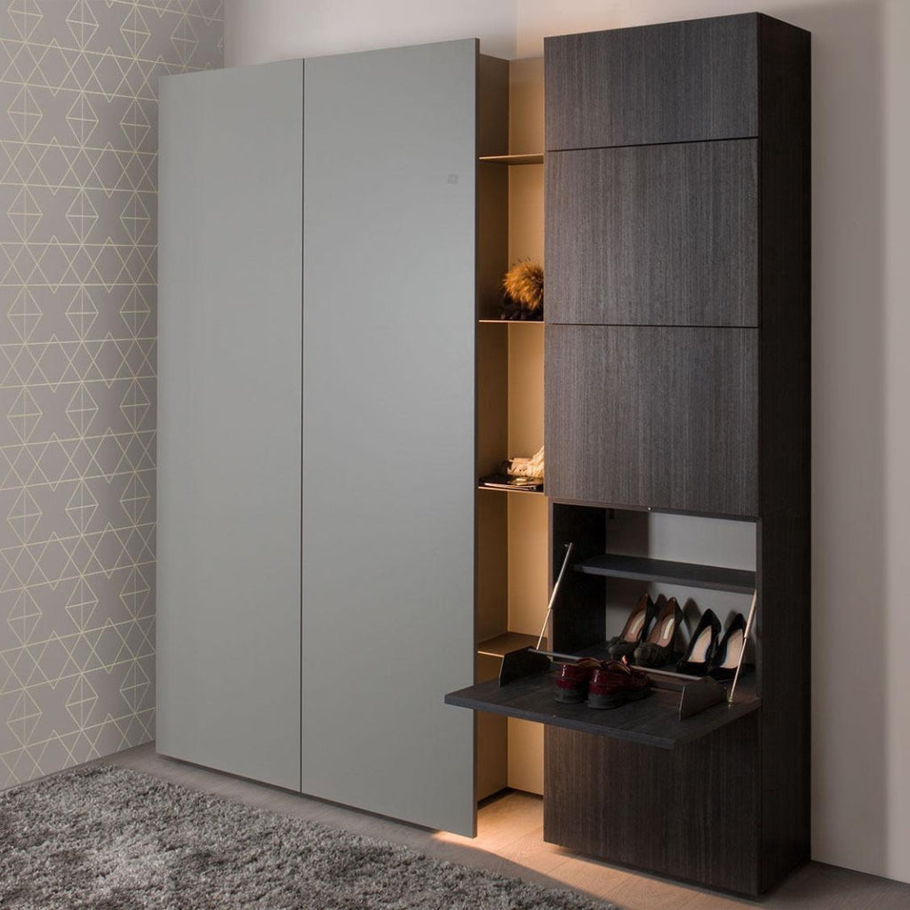 Contemporary Dual-Tone Wardrobe With Open Shelving