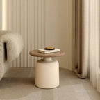 Sculpted Stonewood Circular Duo Tables

