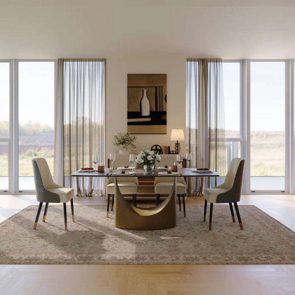 8 Seater Black Sintered Stone Rectangular Dining Table 