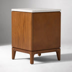 Elegant Two-Drawer Marble Top Nightstand