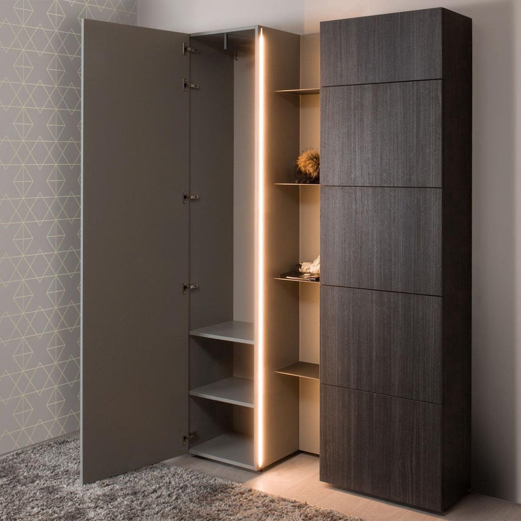 Contemporary Dual-Tone Wardrobe With Open Shelving