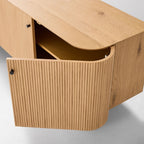 Contemporary Oak Slatted TV Unit