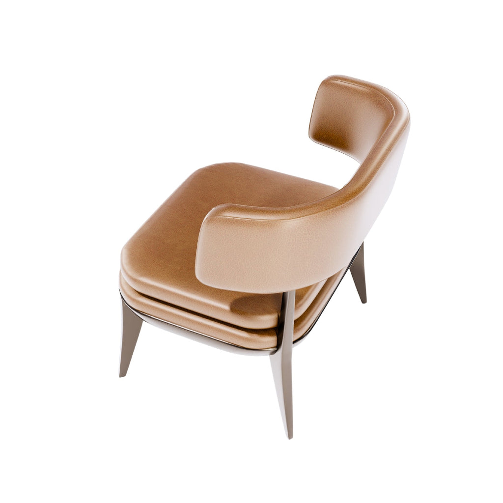 Retro Charm Armless Wooden Accent Chair