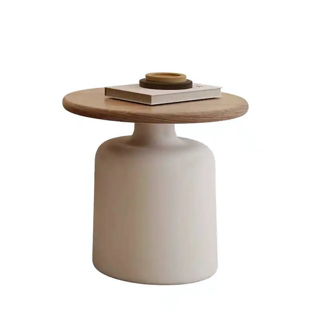 Sculpted Stonewood Circular Duo Tables

