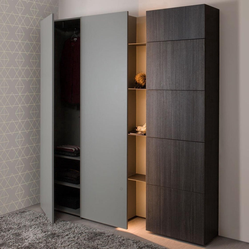 Contemporary Dual-Tone Wardrobe With Open Shelving
