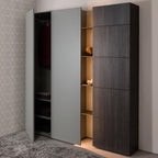 Contemporary Dual-Tone Wardrobe With Open Shelving