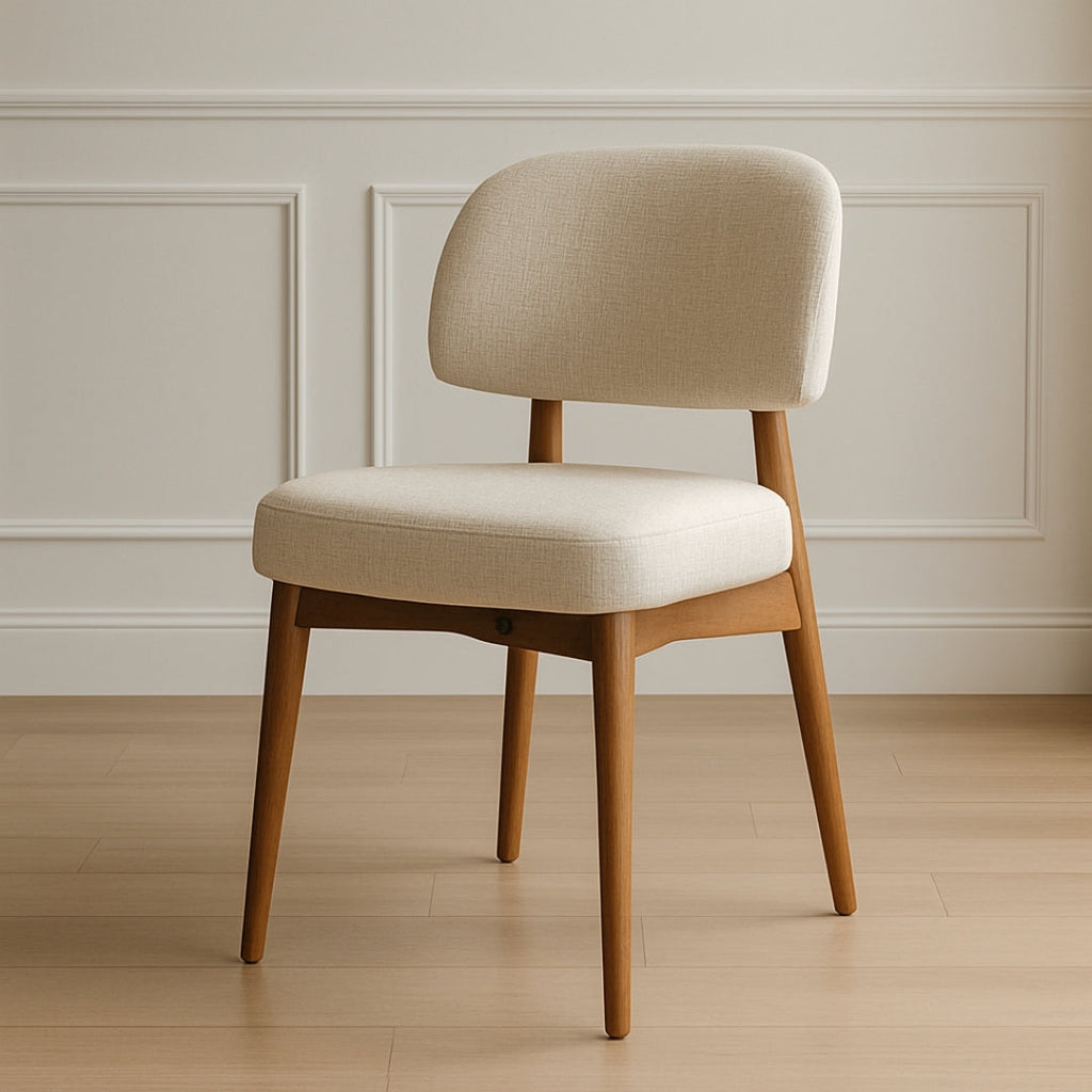 Modern Cream Upholstered Dining Chair