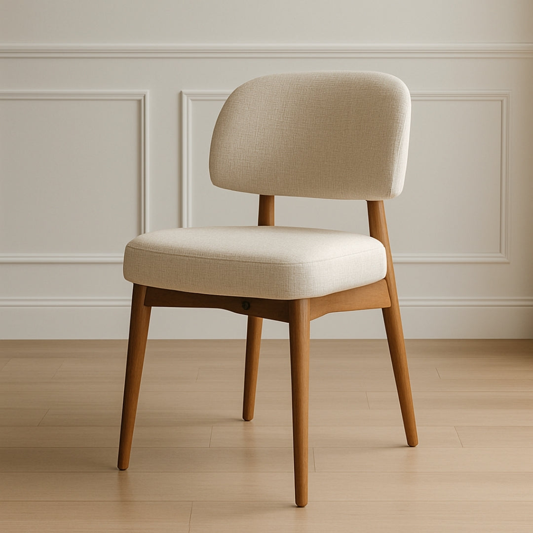 Modern Cream Upholstered Dining Chair