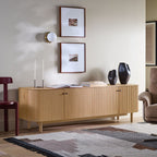 Contemporary Oak Slatted TV Unit