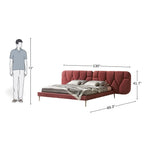 Rose Velvet Luxe Bed With Solid Headboard 