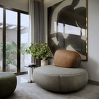 Minimalist Pebble Shaped Accent Sofa Chair