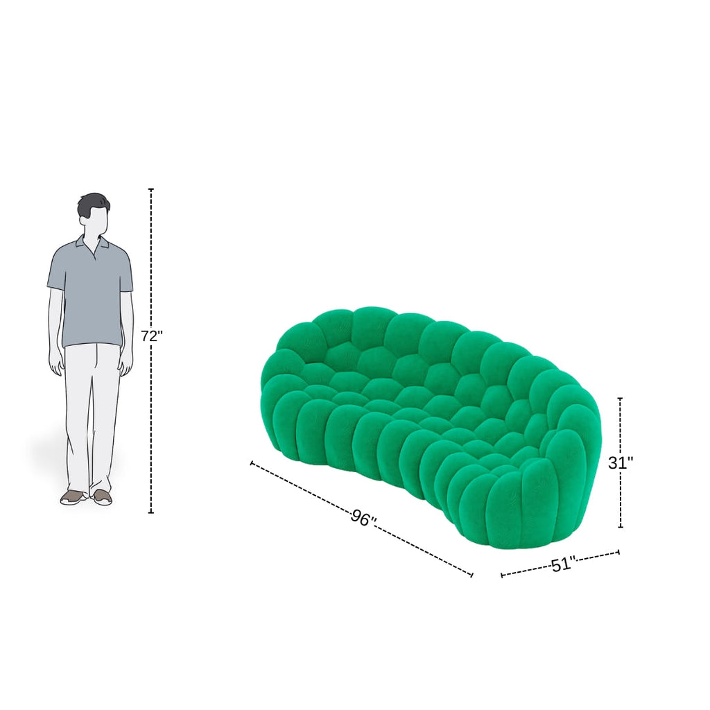 3 Seater Emerald Green Bubble Sofa for Stress-free Living