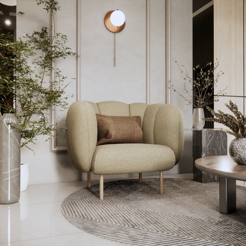 Cozy Bubble Plush Upholstered Accent Chair