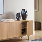 Contemporary Oak Slatted TV Unit