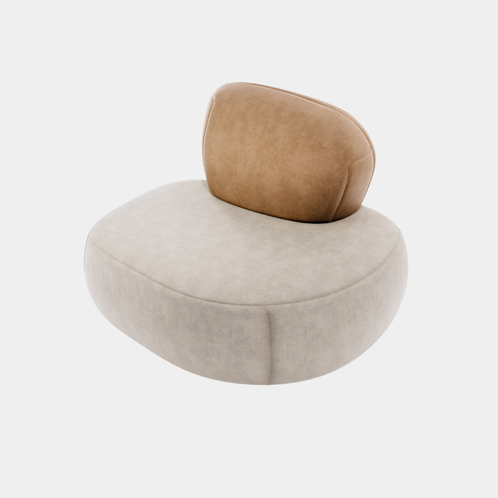 Minimalist Pebble Shaped Accent Sofa Chair