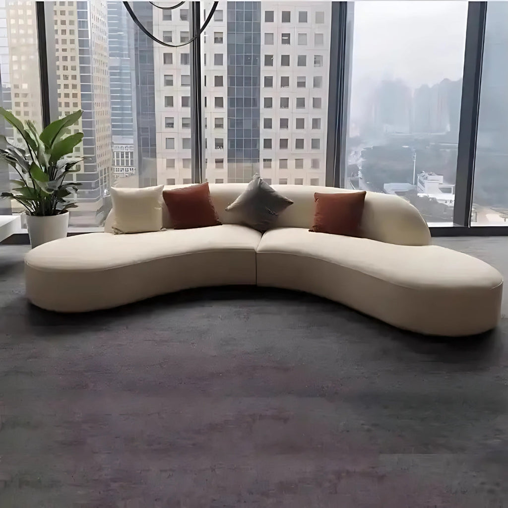 4 Seater Luxe Crescent Curved Sofa
