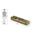 4 Seater Olive Green Sofa With Super-Soft Upholstery
