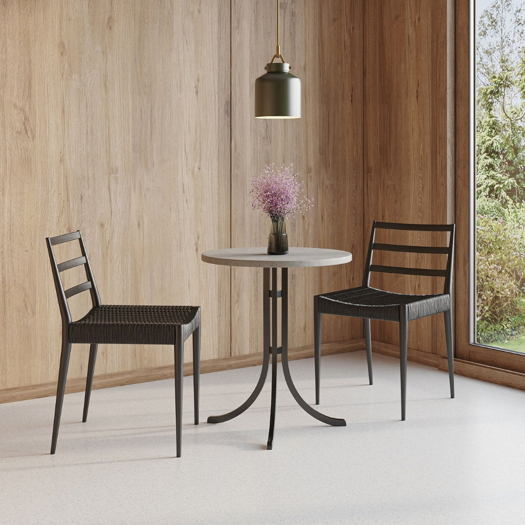 Urban Curve Iron Stem Round Cafe Table