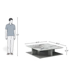 Dual-Layer Modern Coffee Table with Marble Finish