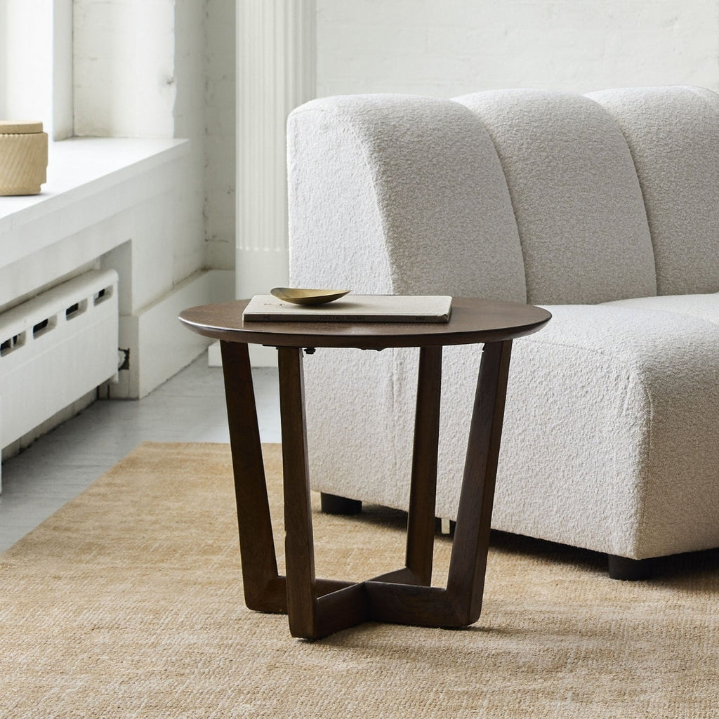 Cross-Leg Solid Wood Side Table

