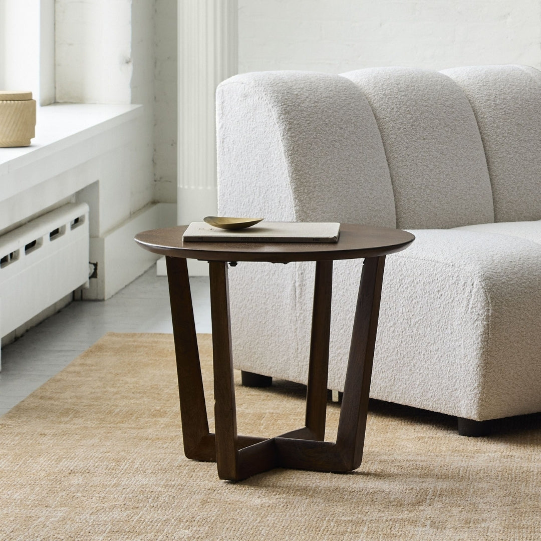 Cross-Leg Solid Wood Side Table

