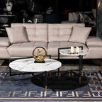 Modern Elegance White Marble Coffee Table Set