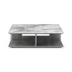 Dual-Layer Modern Coffee Table with Marble Finish