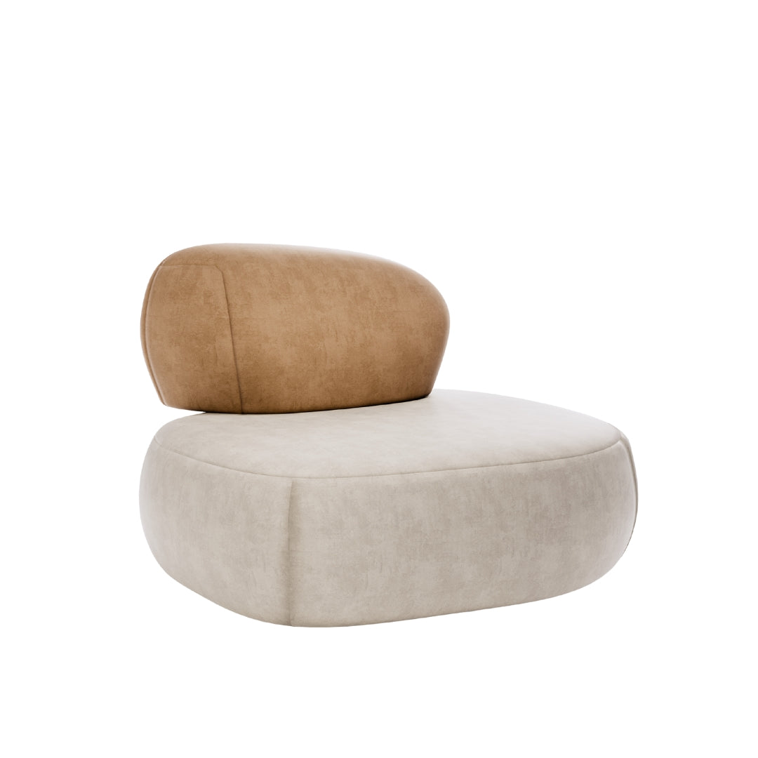 Minimalist Pebble Shaped Accent Sofa Chair