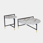 Modern Elegance White Marble Coffee Table Set