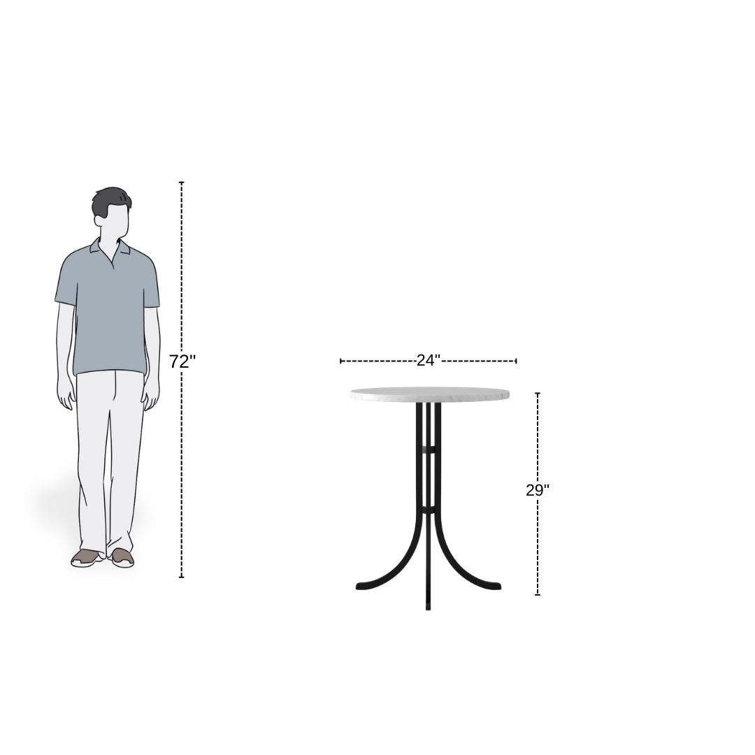 Urban Curve Iron Stem Round Cafe Table