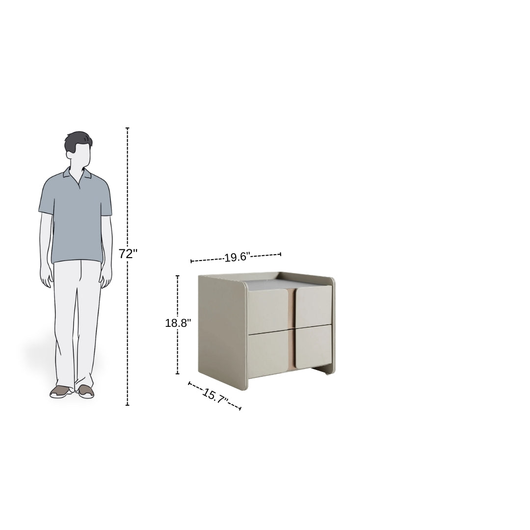 Luxury Soft Edge Contemporary Nightstand