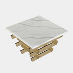 Modern Criss-Cross Legged Marble Coffee Table