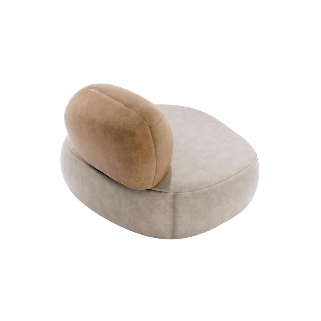 Minimalist Pebble Shaped Accent Sofa Chair