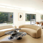 3 Seater Minimalist Beige Upholstered Sofa