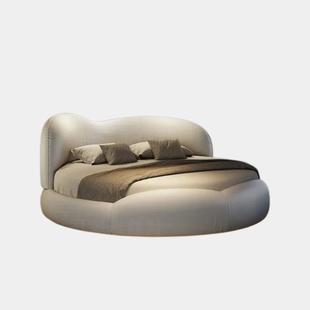 Luxe Round Comfort Bed with Solid Headboard 