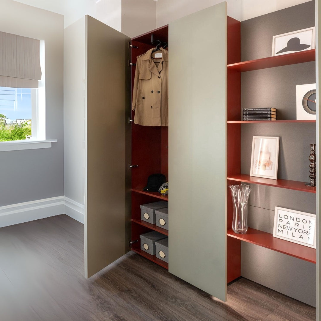 Sleek Minimalist Wardrobe With Display Shelving