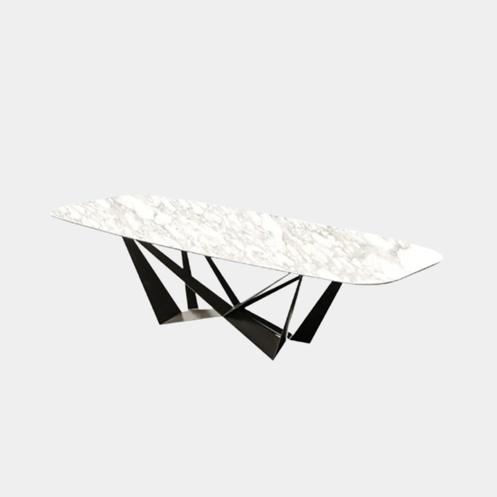 8 Seater Rectangular Italian Marble Top Dining Table 